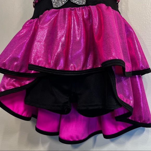 Dance Costume Dress Curtain Call Turn Up The Music J5478 High-Low Sequin Pink - Picture 6 of 15